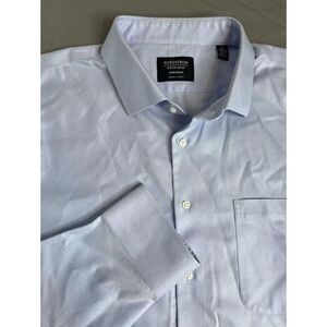 Nordstrom Men's Shop‎ Dress Shirt Size 18 34-35 Trim Fit Non-Iron Long Sleeve